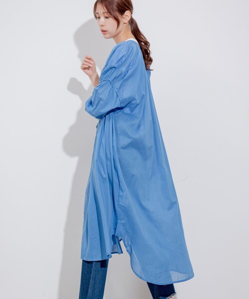 Jayro（ジャイロ）の「インド綿ボイルエリシャーリングワンピース（ワンピース・レディース・ブラック/ブルー/ピンク・M）」の15枚目の写真