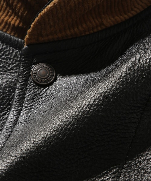 ADAM ET ROPE'（アダムエロペ）の「【Mister Freedom/ミスターフリーダム】CAMPUS STUD JACKET COWHIDE LEATHER（ライダースジャケット・メンズ・ブラック・40/42）」の19枚目の写真