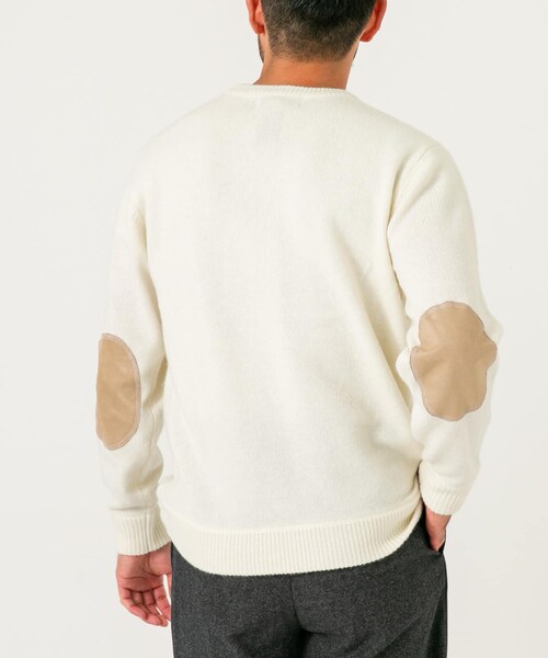 URBAN RESEARCH ROSSO（アーバンリサーチロッソ）の「『XLサイズあり』ハミルトンラムズウールエルボーパッチニット（ニット/セーター・メンズ・BLACK/BEIGE/GREIGE/NAVY/BLUE/WHITE/CHARCOAL・S/M/L/XL）」の15枚目の写真