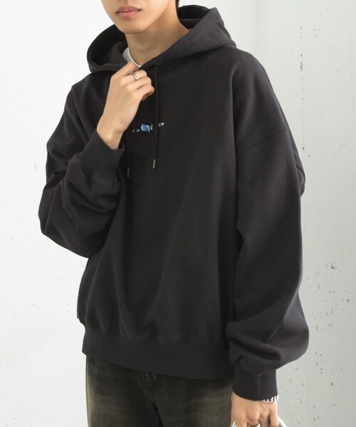 SENSE OF PLACE by URBAN RESEARCH（センスオブプレイスバイアーバンリサーチ）の「Gem Stone Cropped Hoodie（パーカー・メンズ・NAVY/BLACK/MINT・M/L）」の5枚目の写真