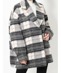 GYDA | BIG CHECKシャギー ショートチェスターコート(その他アウター)