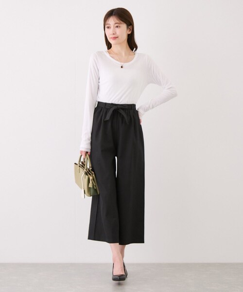 Jayro(ジャイロ)の「スラブデニムクロプトワイドパンツ(デニムパンツ・レディース・ブラック/チャコール/ライトグレー/カーキ/ネイビー系/ブルー/サックス・M)」の12枚目の写真