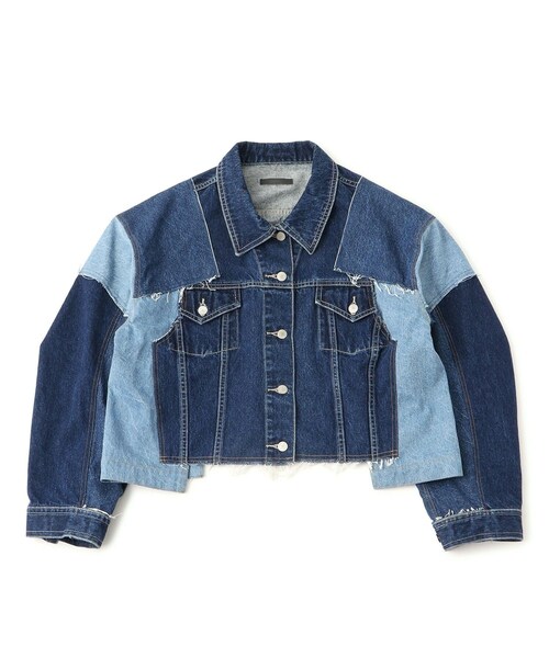 ADAM ET ROPE'(アダムエロペ)の「【QUIITO】REMAKE PT DENIM JK BL(デニムジャケット・レディース・ネイビー/ネイビー系/ブルー/ブルー系・36/38/F)」の20枚目の写真