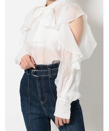 MERCURYDUO | 2WAYラッフルオープンスリーブブラウス(シャツ/ブラウス)