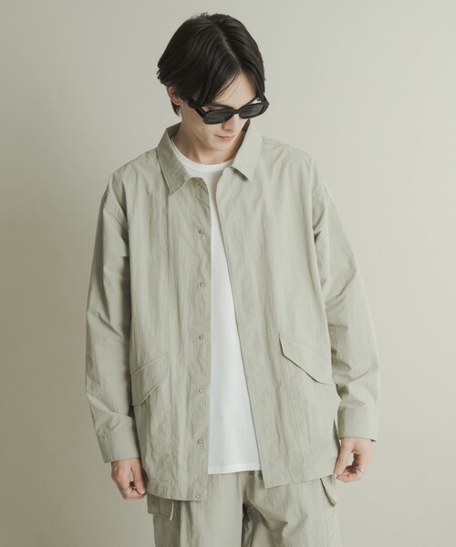 SENSE OF PLACE by URBAN RESEARCH(センスオブプレイスバイアーバンリサーチ)の「ユーティリティーロングスリーブシャツジャケット(テーラードジャケット・メンズ・BLACK/GREIGE/PURPLE・M/L)」の15枚目の写真