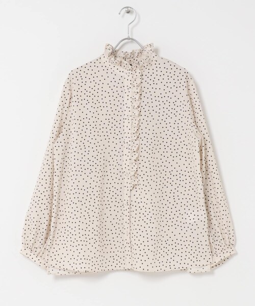URBAN RESEARCH ROSSO（アーバンリサーチロッソ）の「『WEB限定』フリルスタンドカラーシャツ（シャツ/ブラウス・レディース・LIGHTBEIGE/BLACK/DOT・Free）」の16枚目の写真