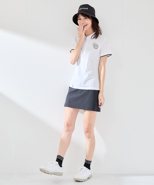 ROPE'（ロペ）の「【UV CARE】【吸水速乾】【ストレッチ】クールマックス半袖ポロ（ポロシャツ・レディース・ブラック/ホワイト・L/M/S）」の21枚目の写真