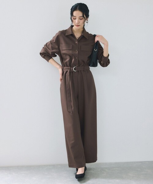VIS（ビス）の「ポケットディテールジャンプスーツ（つなぎ/オールインワン・レディース・ブラック/ダークブラウン・F）」の9枚目の写真