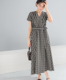 URBAN RESEARCH ROSSO WOMEN | 『WEB限定』チェックカシュクールワンピース(ワンピース)
