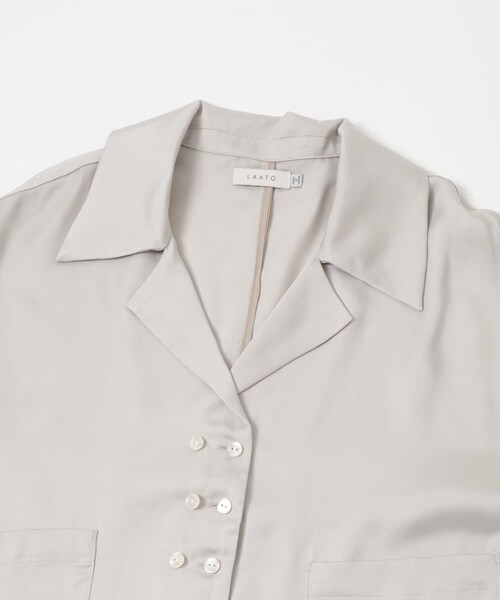 LAATO（ラート）の「open collar shirts（シャツ/ブラウス・レディース・ミスト/チョコレート・Free）」の14枚目の写真