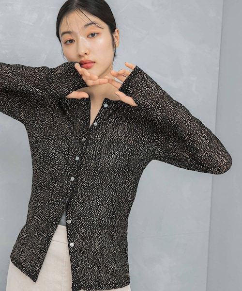 URBAN RESEARCH ROSSO（アーバンリサーチロッソ）の「ラメレースカットソー（Tシャツ/カットソー・レディース・IVORY/BLACK・FREE）」の2枚目の写真