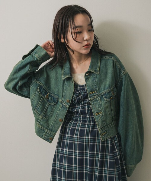 SENSE OF PLACE by URBAN RESEARCH（センスオブプレイスバイアーバンリサーチ）の「『別注』Lee101×SENSE OF PLACE　JACKET（デニムジャケット・レディース・BROWN/GREEN・FREE）」の7枚目の写真