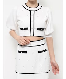 EATME | バイカラーストーンニットTOP（セットアップ可能）(ニット/セーター)