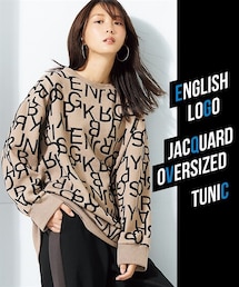 ジャガードオーバーサイズチュニック（英字ロゴ）