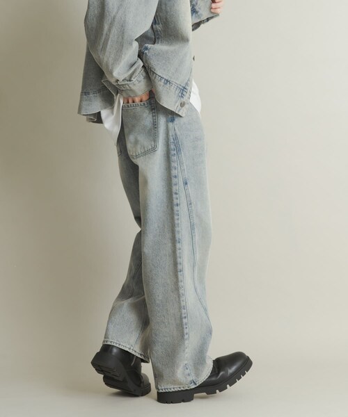 SENSE OF PLACE by URBAN RESEARCH（センスオブプレイスバイアーバンリサーチ）の「ツイストデニムワイドパンツ（デニムパンツ・メンズ・GREEN/L.INDIGO・M/L）」の22枚目の写真