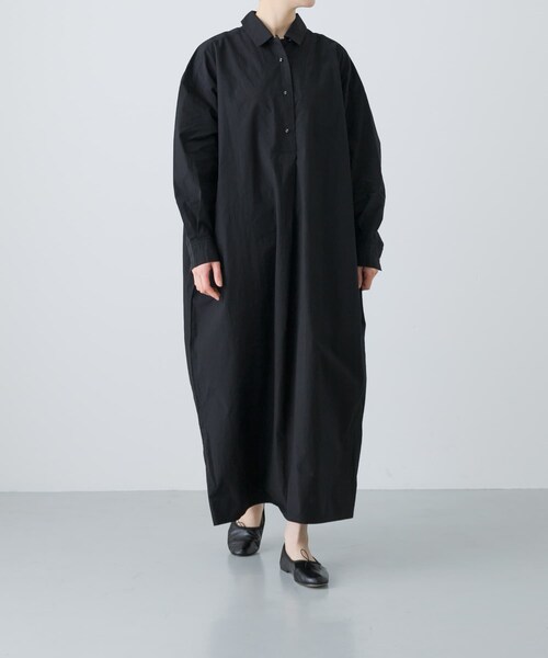 かぐれ（カグレ）の「『2サイズ展開』コットンシルクシャツワンピース（ワンピース・レディース・BEIGE/BLACK/PINK・0/1）」の20枚目の写真