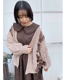 merry jenny | レースアップケーブルニットカーディガン(カーディガン/ボレロ)