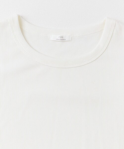 ITEMS URBANRESEARCH（アイテムズ アーバンリサーチ）の「5ブソデリブTシャツ（Tシャツ/カットソー・レディース・WHT/CHA/BLK・FREE）」の7枚目の写真