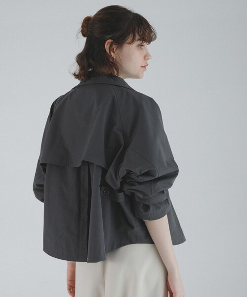 URBAN RESEARCH Sonny Label（アーバンリサーチサニーレーベル）の「撥水バックフレアスタンドカラーコート（テーラードジャケット・レディース・カーキ/ベージュ/チャコール・Free）」の9枚目の写真