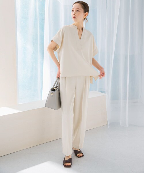 URBAN RESEARCH ROSSO（アーバンリサーチロッソ）の「『WEB/一部店舗限定』『撥水』センタープレスイージーパンツ（その他パンツ・レディース・ecru/black・36/38）」の9枚目の写真