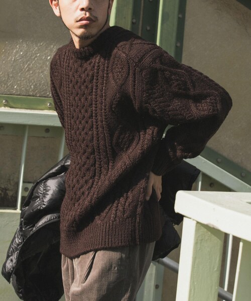 EKAL（エカル）の「アランニットプルオーバー（ニット/セーター・メンズ・チャコール/ブラウン/ネイビー・M/L）」の15枚目の写真