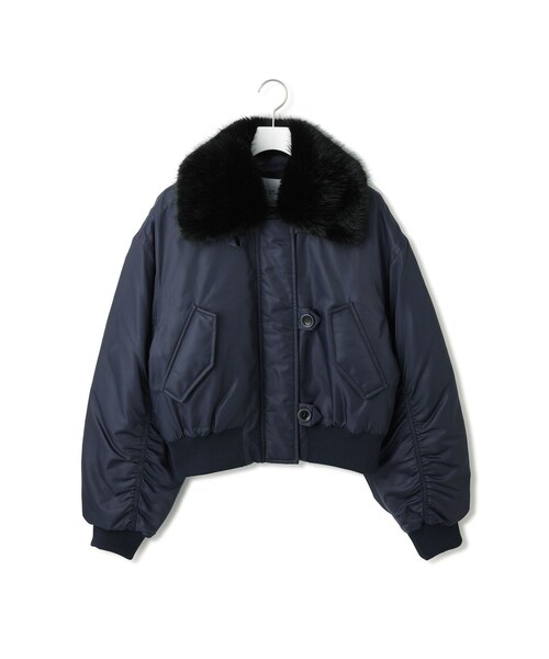 ADAM ET ROPE'(アダムエロペ)の「【STAND STUDIO(スタンド スタジオ)】Gem Jacket(MA-1・レディース・ネイビー/グリーン・36)」の13枚目の写真