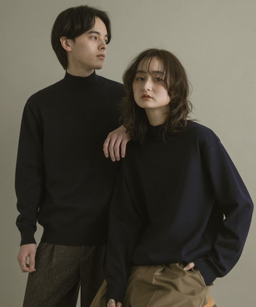 SENSE OF PLACE by URBAN RESEARCH（センスオブプレイスバイアーバンリサーチ）の「『一部WEB限定カラー』『洗濯可/毛玉防止』ストレッチモックネックニット（ニット/セーター・メンズ・IVORY/BLACK/NAVY/RED/BROWN/CHARCOAL/BEIGE/MINT/MUSTARD・M/L）」の7枚目の写真