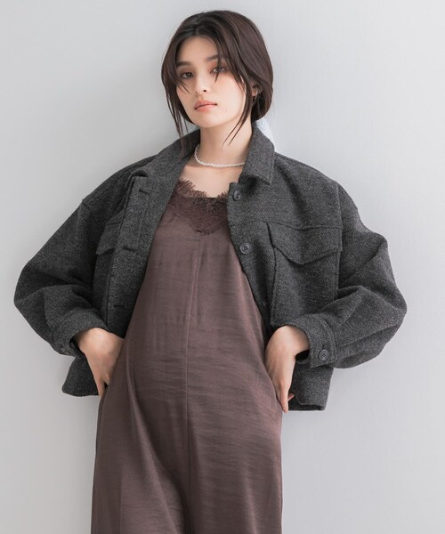 URBAN RESEARCH ROSSO（アーバンリサーチロッソ）の「ブークレーブルゾン（ブルゾン・レディース・OFF/CHARCOAL・Free）」の16枚目の写真