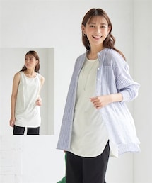 nissen | 大きいサイズフィッシュテールロング丈タンクトップ(キャミソール)
