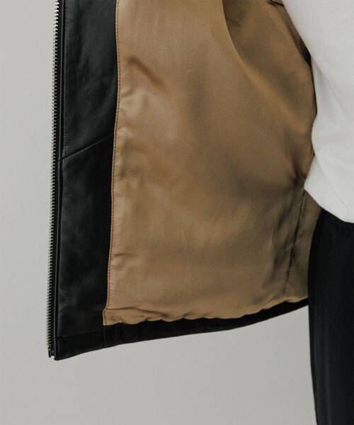 ADAM ET ROPE'（アダムエロペ）の「ラムレザー ジップアップ ブルゾン（ブルゾン・メンズ・ブラック・L/M）」の21枚目の写真