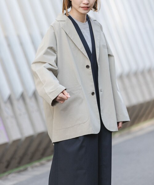 URBAN RESEARCH DOORS（アーバンリサーチドアーズ）の「FORK&SPOON　ビッグジャケット（テーラードジャケット・レディース・CHARCOAL/BEIGE・1）」の20枚目の写真