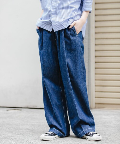 URBAN RESEARCH DOORS（アーバンリサーチドアーズ）の「FORK&SPOON　綿麻デニムパンツ（デニムパンツ・レディース・ONEWASH/USED・1/2）」の4枚目の写真