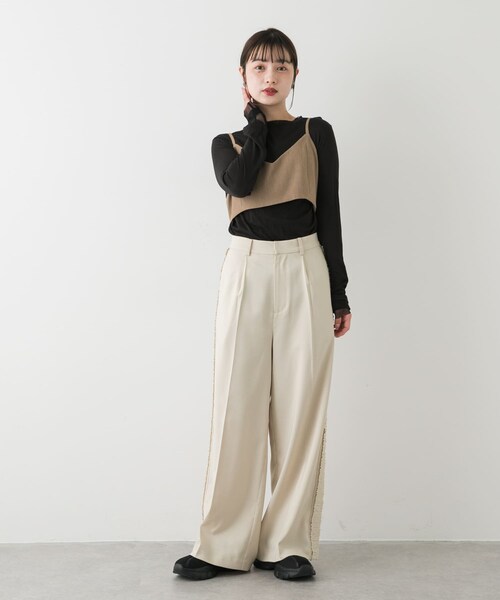 SENSE OF PLACE by URBAN RESEARCH（センスオブプレイスバイアーバンリサーチ）の「バックリボンビスチェ（その他トップス・レディース・BLACK/BEIGE・one）」の14枚目の写真