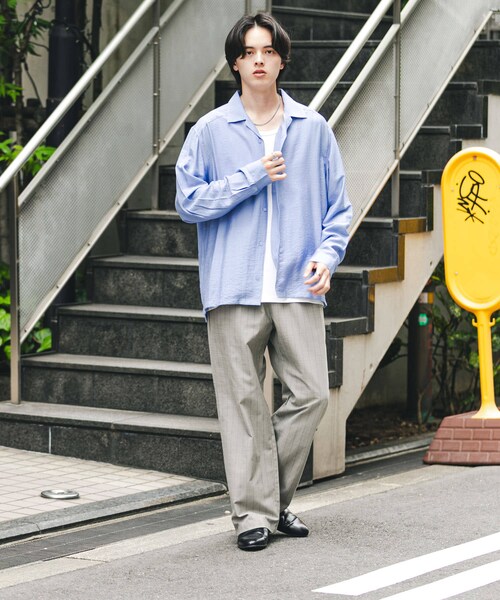 SENSE OF PLACE by URBAN RESEARCH(センスオブプレイスバイアーバンリサーチ)の「ドライタッチストライプイージーパンツ(その他パンツ・メンズ・BLK×WHT/L.GRY×BLK/BEG×WHT・M/L)」の20枚目の写真