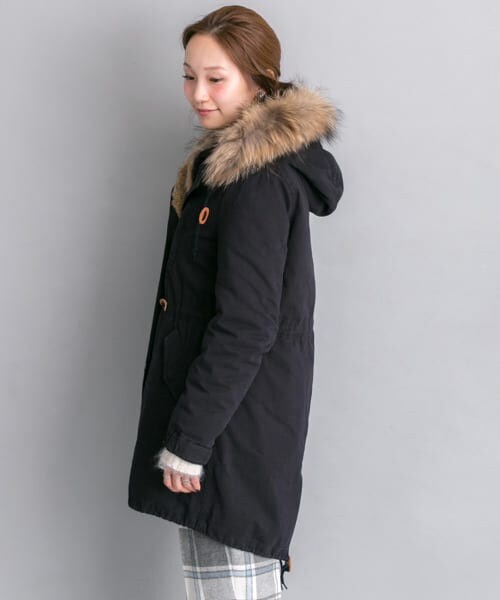 URBAN RESEARCH（アーバンリサーチ）の「ライナーダウンラビットモッズコート（モッズコート・レディース・KHAKI/NAVY・FREE）」の10枚目の写真