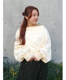 Ungrid | タックオフショルスウェット(Tシャツ/カットソー)