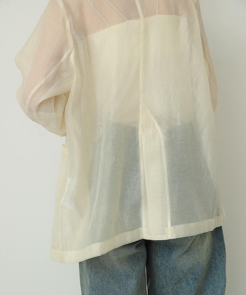 SENSE OF PLACE by URBAN RESEARCH（センスオブプレイスバイアーバンリサーチ）の「シアーテーラードジャケット（テーラードジャケット・レディース・BLACK/IVORY/BROWN・one）」の7枚目の写真