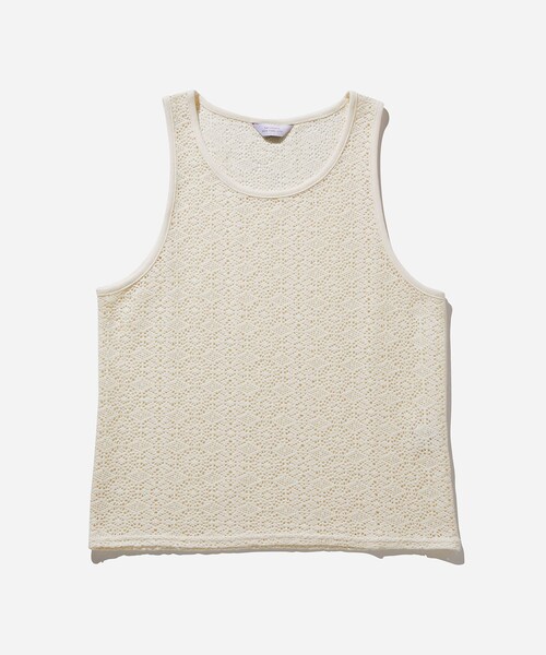Saturdays NYC(サタデーズ ニューヨークシティ )の「Gabriel Cotton Mesh Tank(タンクトップ・メンズ・オフホワイト/ブラック・L/M/S/XS/XL)」の4枚目の写真