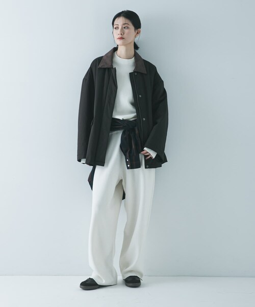 URBAN RESEARCH(アーバンリサーチ)の「コットンカシミヤルーズニットパンツ(その他パンツ・レディース・OFF WHITE/BLACK・36/38)」の7枚目の写真