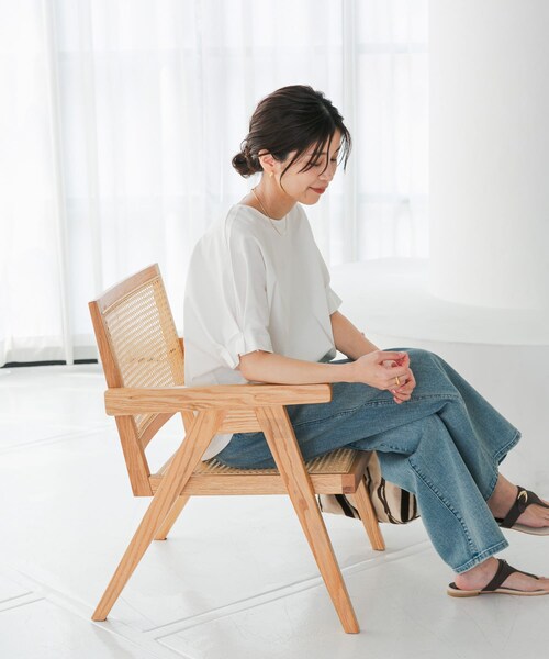 URBAN RESEARCH DOORS（アーバンリサーチドアーズ）の「『仁村紗和さん着用』『UR TECH』サマシェアタックスリーブプルオーバー（Tシャツ/カットソー・レディース・ORANGE/OFF/BLUE/BLACK・M）」の11枚目の写真