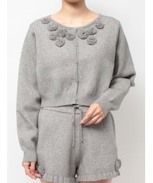 jouetie | ローズモチーフコンパクトカーデ【セットアップ対応】(セットアップ)