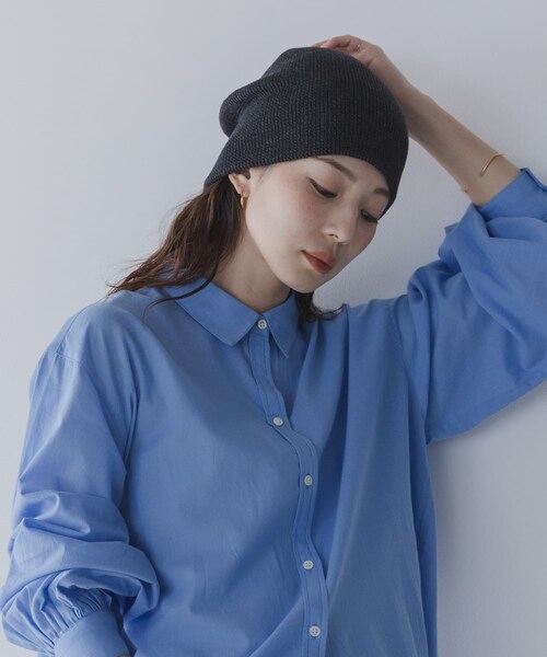 URBAN RESEARCH Sonny Label（アーバンリサーチサニーレーベル）の「コットンシングルニット帽（ニットキャップ/ビーニー・レディース・ブラック/グレー・One）」の6枚目の写真