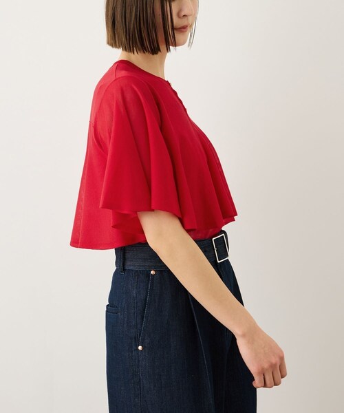 ROPE'（ロペ）の「LEVITA ティアードフリルニットプルーオーバー/接触冷感・イージーケア（Tシャツ/カットソー・レディース・ブラック/ベージュ/レッド・F）」の21枚目の写真