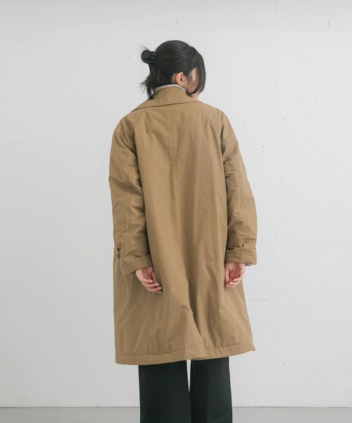 EKAL（エカル）の「撥水中綿ステンカラーコート（ステンカラーコート・レディース・キャメル/ブラック・one）」の15枚目の写真