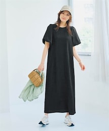 nissen | バルーンスリーブジャガードカットソーロングワンピース(ワンピース)