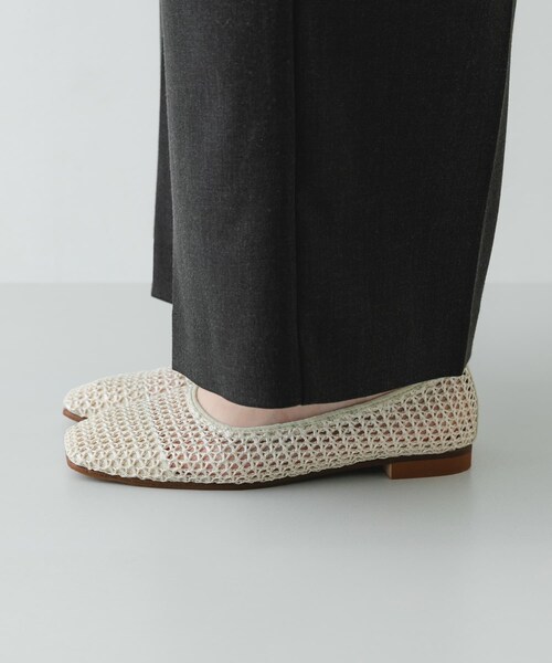 『MADE IN JAPAN』 スクエアメッシュフラットシューズ