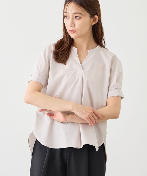 Jayro(ジャイロ)の「袖タックスキッパーシャツ(シャツ/ブラウス・レディース・ホワイト系/ネイビー/ブルー系/サックス/ピンク系・M)」の10枚目の写真