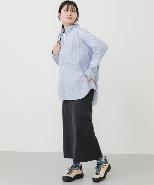 EKAL(エカル)の「cotton crispシャツ(シャツ/ブラウス・レディース・ストライプ/イエロー/グレー・One)」の16枚目の写真