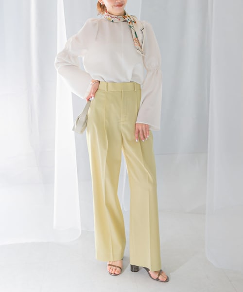 URBAN RESEARCH ROSSO（アーバンリサーチロッソ）の「ハイウエストワイドスラックス（その他パンツ・レディース・L/BEIGE/LEMON/NAVY・34/36/38/40）」の3枚目の写真