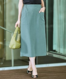 7days Life Styling | 麻調合繊ナロースカート（しわになりにくい・接触冷感・ＵＶカット・ウォッシャブル）<大きいサイズ有>(スカート)